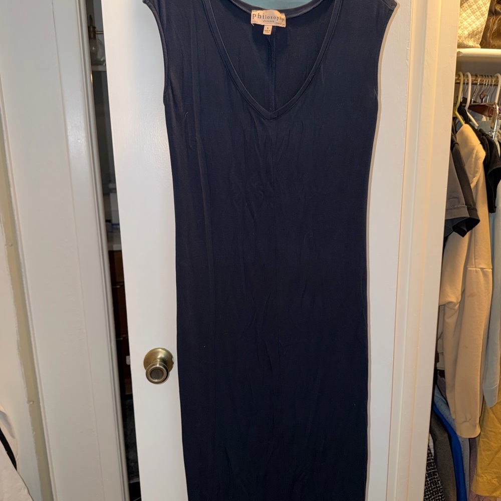Philosophy Navy V-Neck Sleeveless Maxi Dress